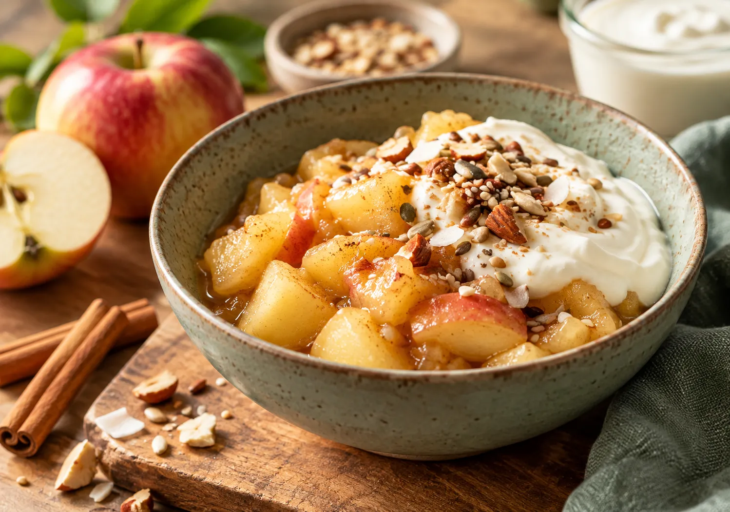 Apfelkompott mit Schafmilchjoghurt