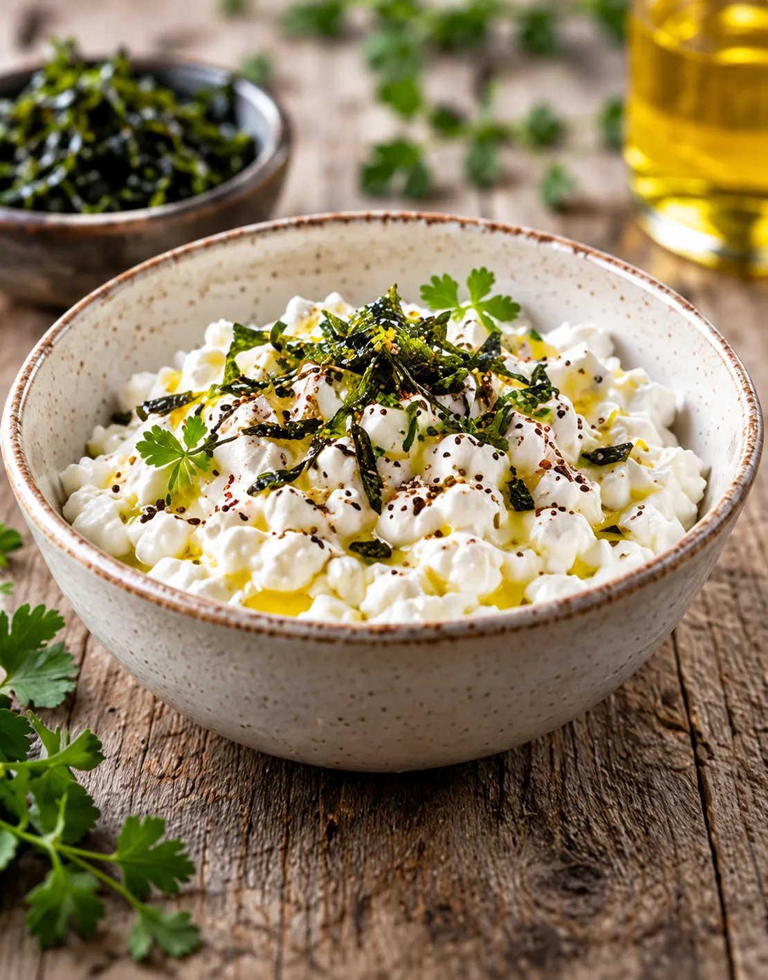 Cottage Cheese mit Seegras