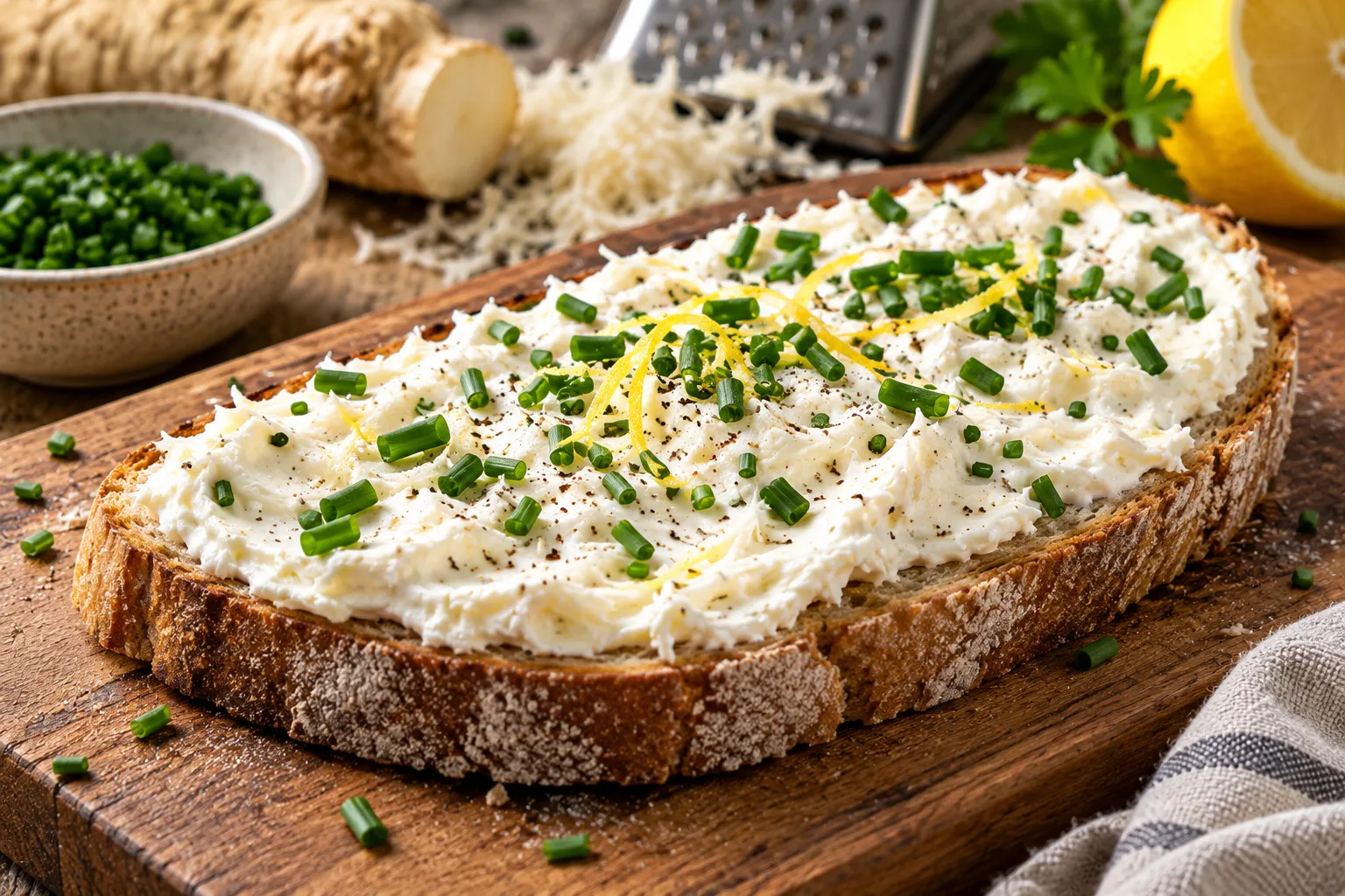 Meerrettich-Frischkäse-Toast