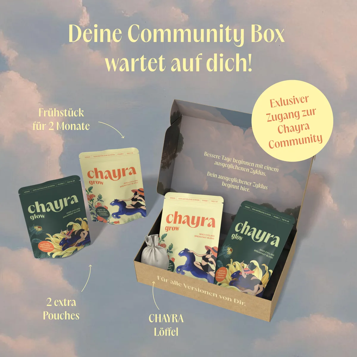 CHAYRA Community Box mit GROW, GLOW und Messlöffel